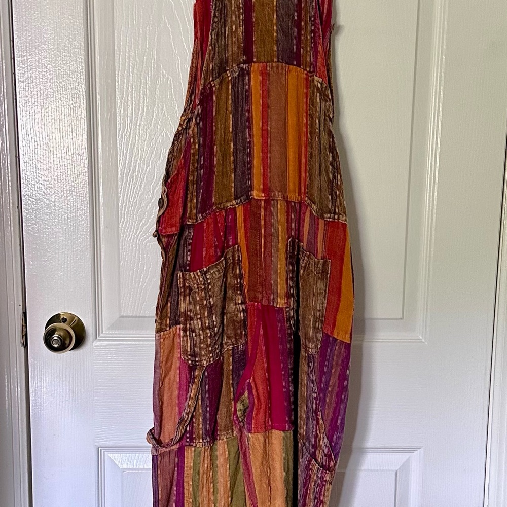 Patchwork Multicolor Cotton Overalls - image 4